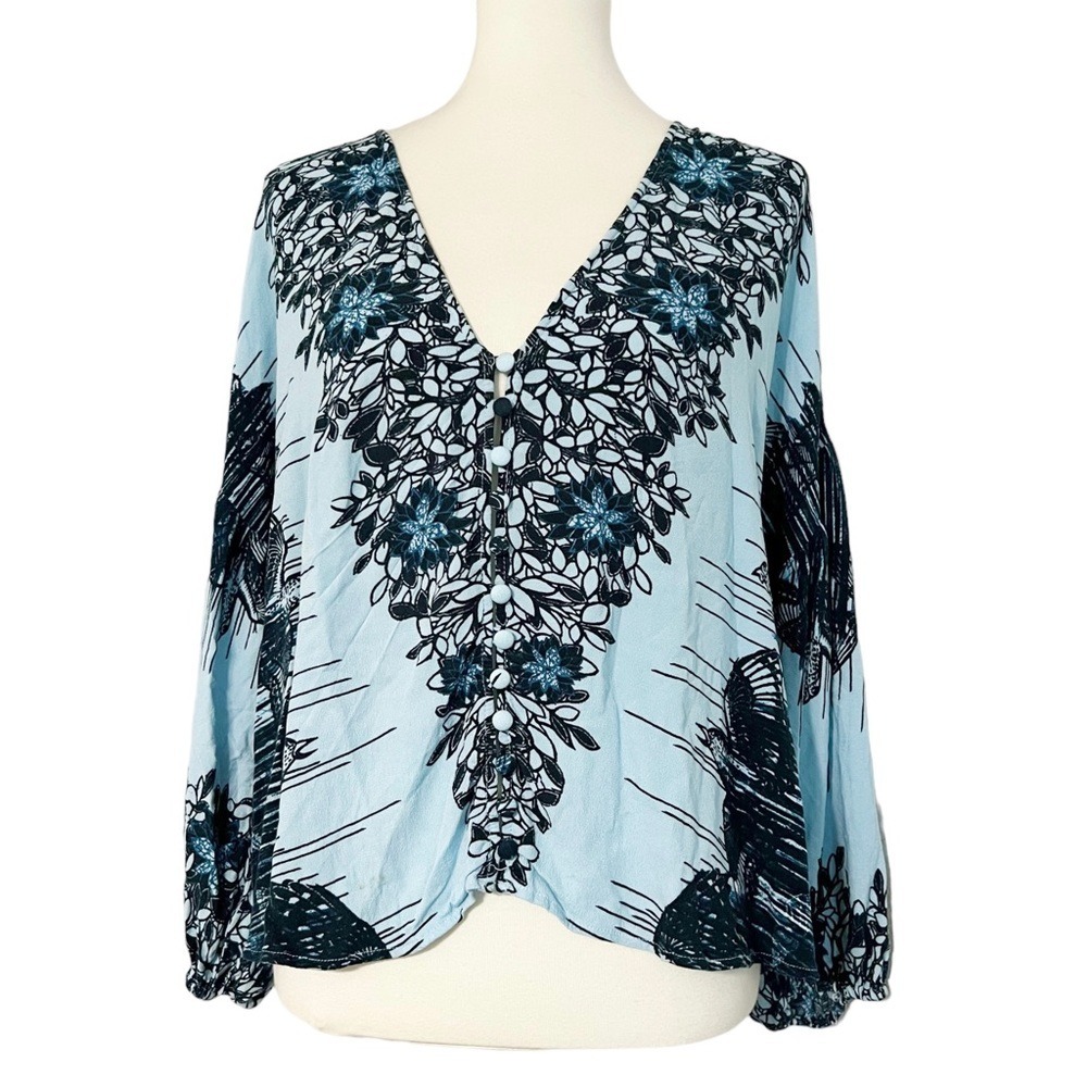 Free People Birds Of A Feather Top In Blue